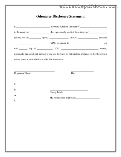 Fill a Valid Notarized Odometer Statement Template