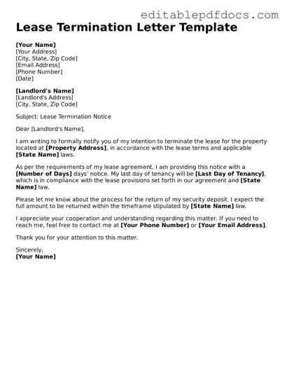 Free Lease Termination Letter Document