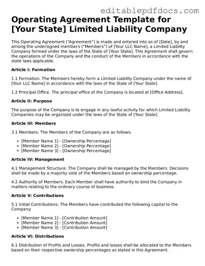 Free Operating Agreement Document