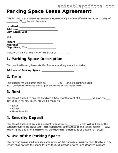 Free Parking Space Lease Agreement Document