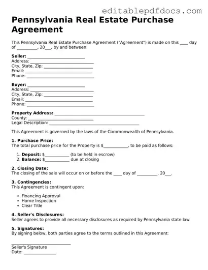  Real Estate Purchase Agreement Document for Pennsylvania