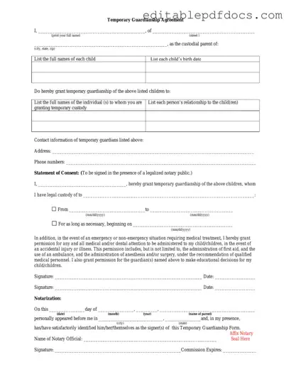 Fill a Valid Temporary Custody Template