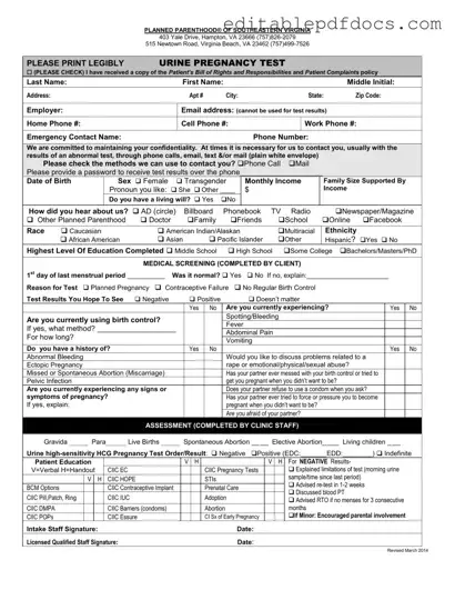 Fill a Valid Planned Parenthood Proof Template