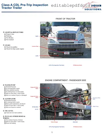 Fill a Valid Pre Trip Inspection Checklist Template