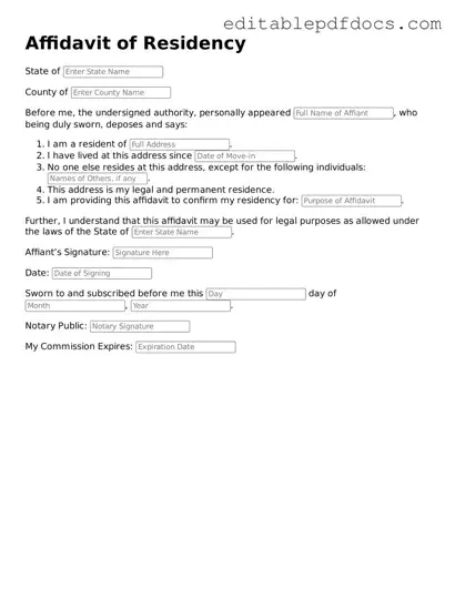 Free Affidavit of Residency Document