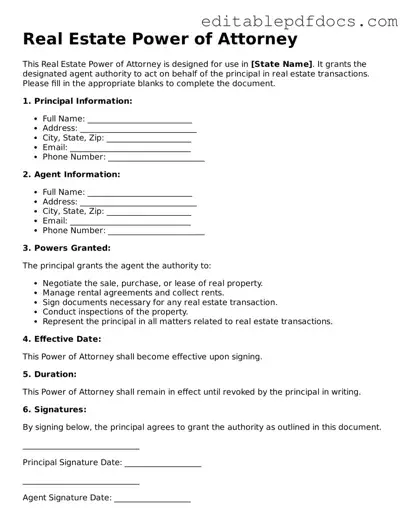 Free Real Estate Power of Attorney Document