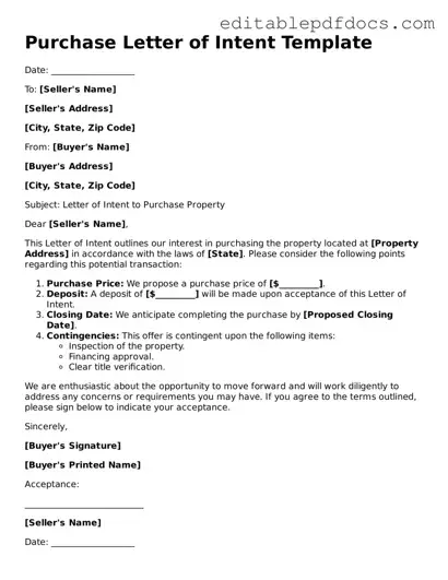 Free Purchase Letter of Intent Document