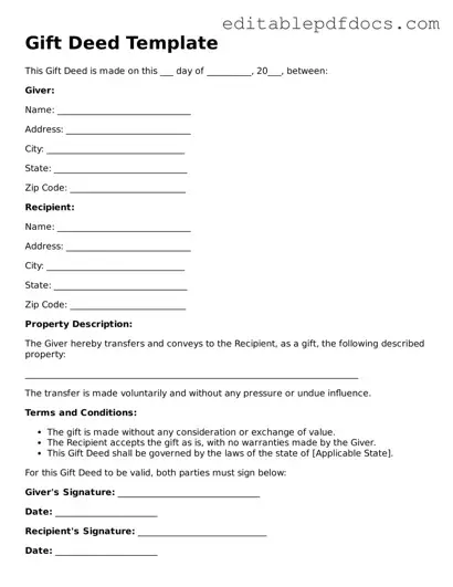 Free Gift Deed Document