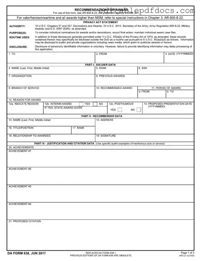 Fill a Valid Da 638 Template