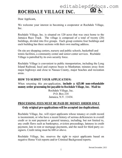 Fill a Valid Rochdale village application Template
