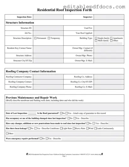 Fill a Valid Roof Inspection Template