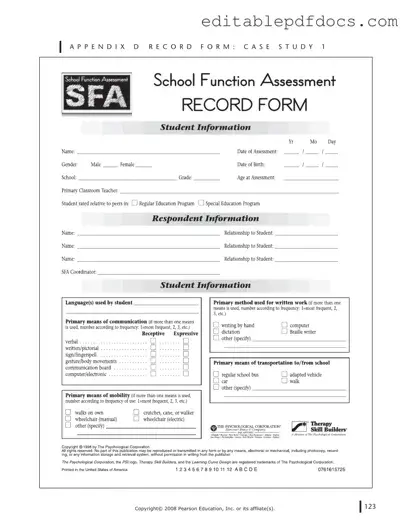 Fill a Valid School Function Assessment Template