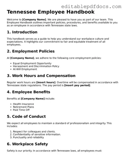  Employee Handbook Document for Tennessee
