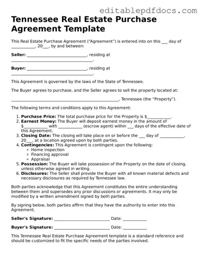  Real Estate Purchase Agreement Document for Tennessee