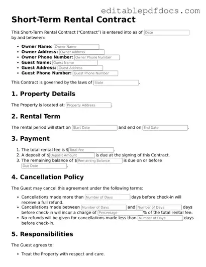 Free Short-Term Rental Contract Document