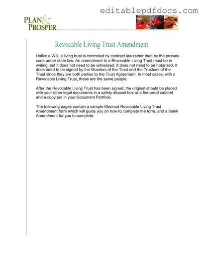 Fill a Valid Trust Amendment Template