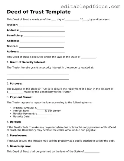 Free Deed of Trust Document