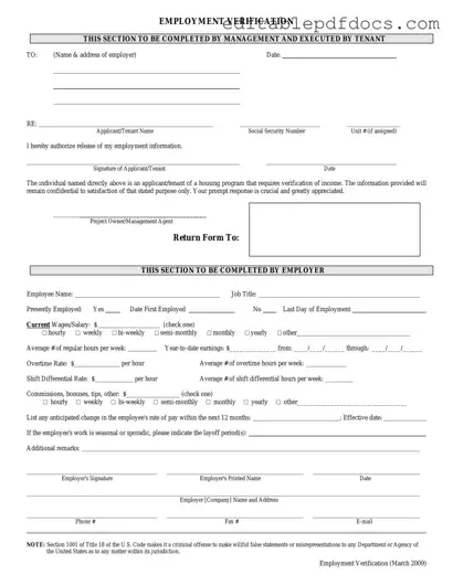 Fill a Valid Employment verification form Template