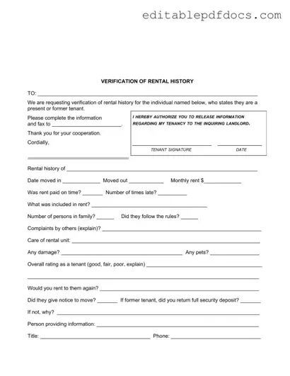Fill a Valid Verification Rental Template