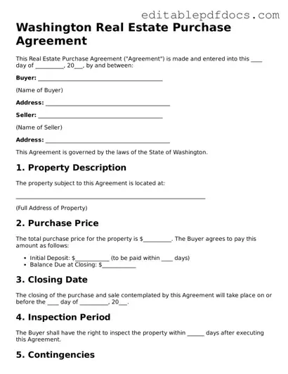 Real Estate Purchase Agreement Document for Washington