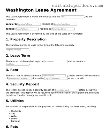  Lease Agreement Document for Washington