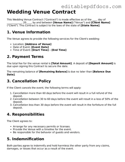 Free Wedding Venue Contract Document